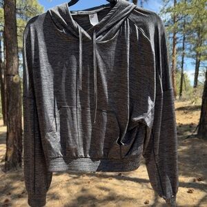 Fabletics Ultra Thin CroppedGray Hoodie, Size M